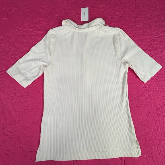 SPANX Ivory Ribbed Button-Up Top - Picture 6 of 8